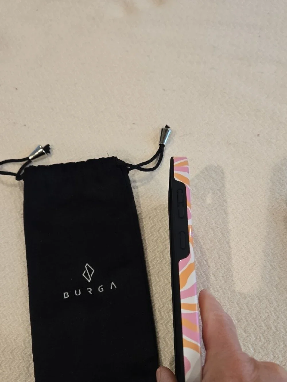 Burga Pink & Orange Abstract Pattern Phone Case - Picture 4 of 5